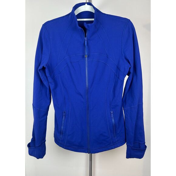 Lululemon Define Jacket Womens 10 Blue Full Zip Slim Fit Thumbholes Athleisure - Picture 1 of 4